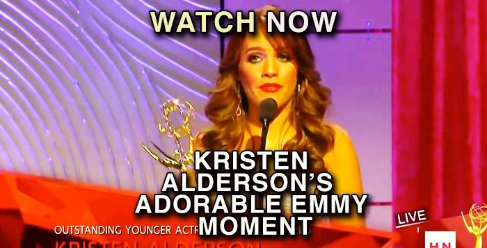 Kristen Alderson WINS Best Actress EMMY! Professes CHAD As The LOVE OF HER LIFE!