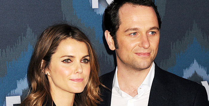 Keri Russell shared a hug with Matthew Rhys before heading out in
