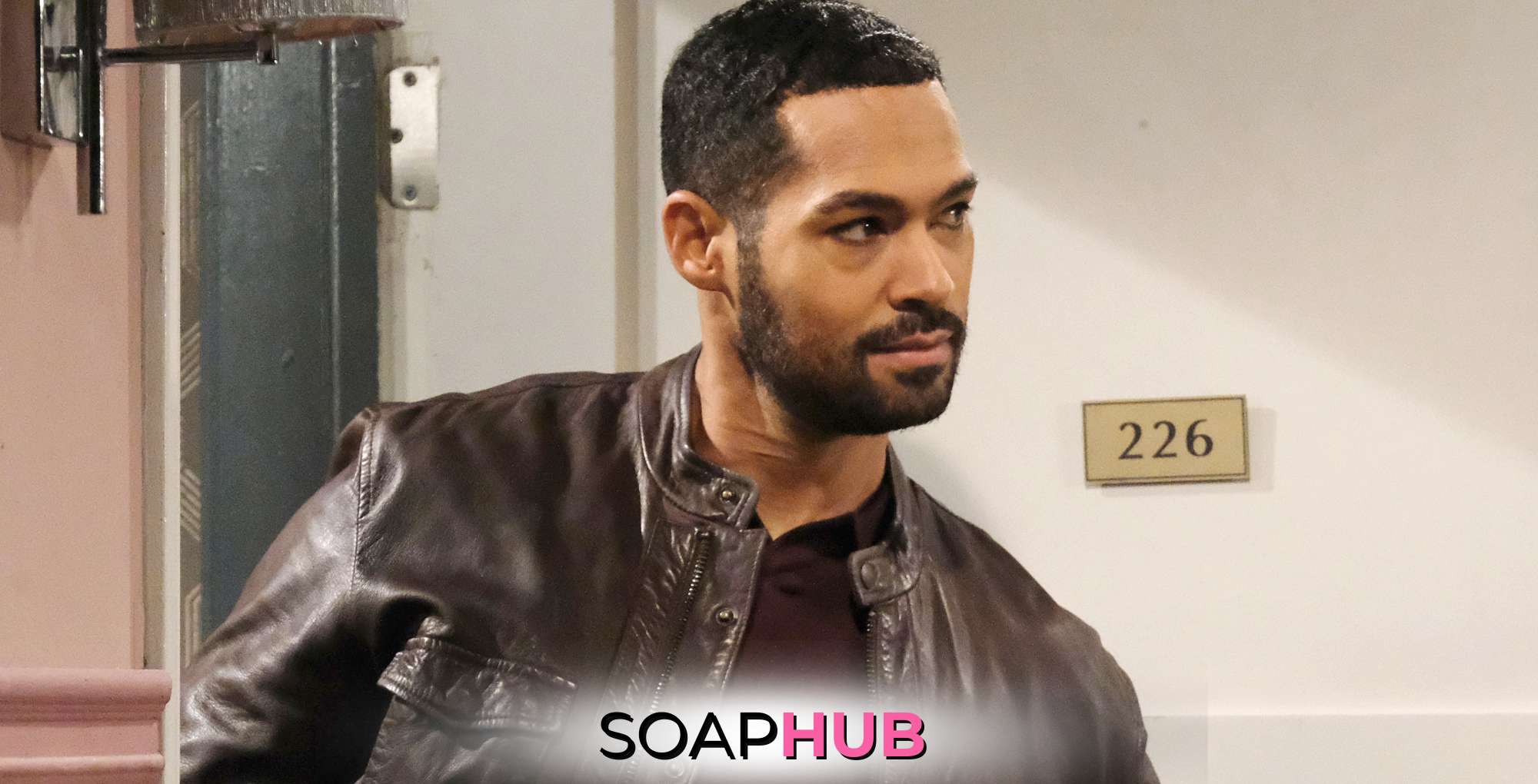 Eli Grant on Days of our Lives with the Soap Hub logo.