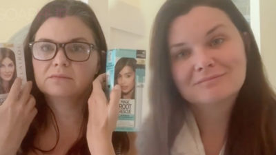 Hilarious Heather Tom Just Washes That Grey Right Out Of Her Hair