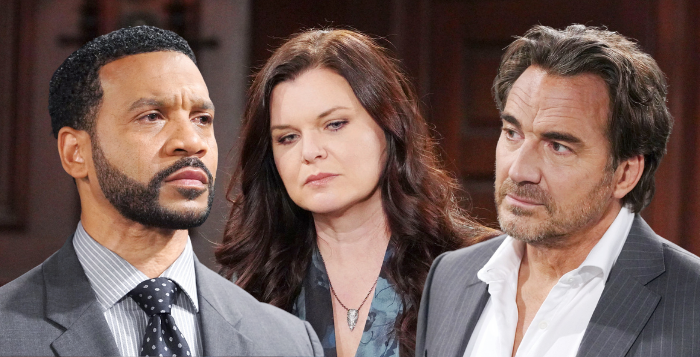 Katie Logan, Justin Barber, and Ridge Forrester on The Bold and the Beautiful
