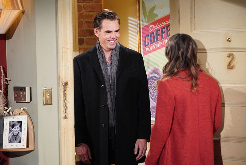 chelsea opens the door to a smiling billy abbott