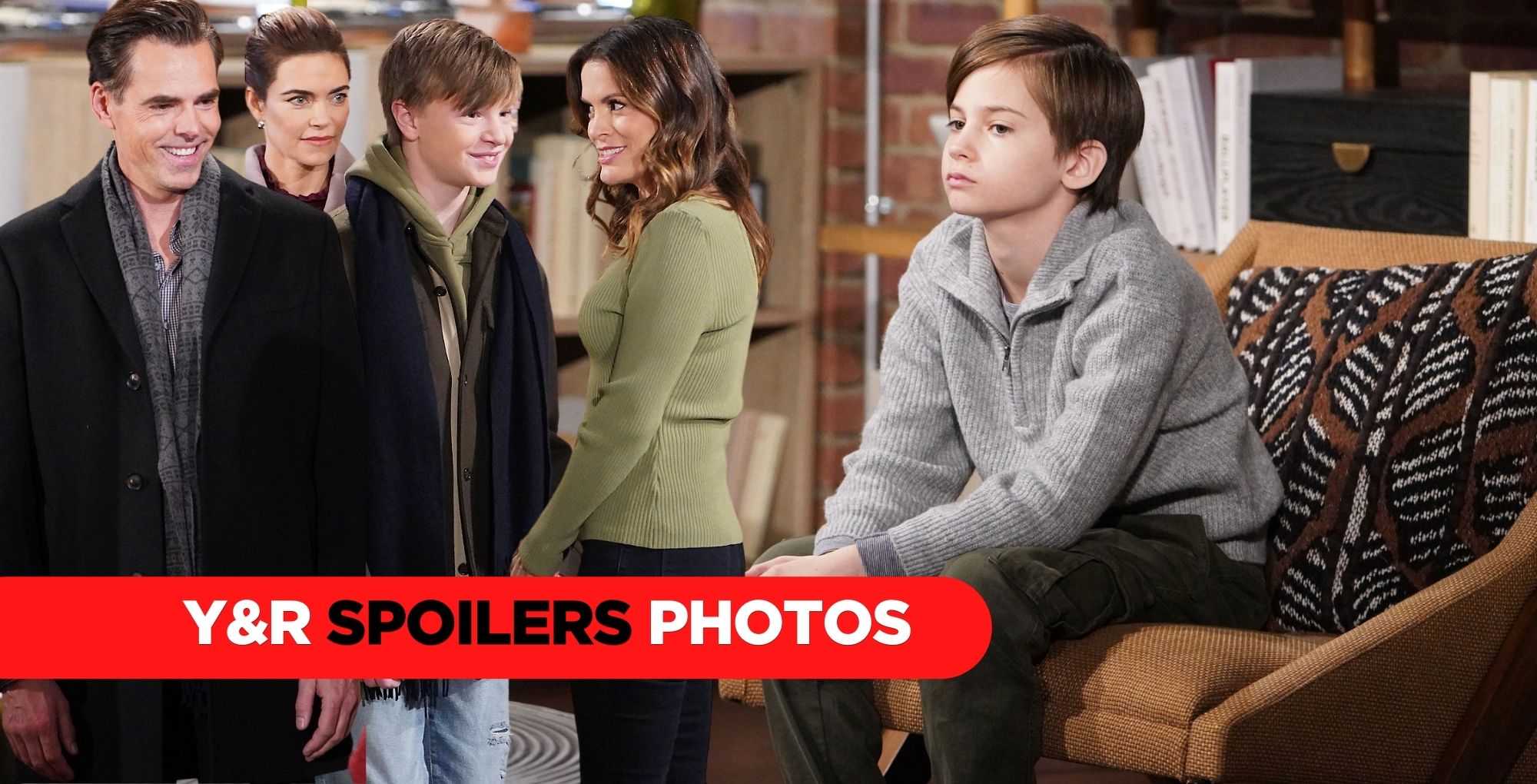 y&r spoilers photos collage of billy victoria johnny chelsea and connor
