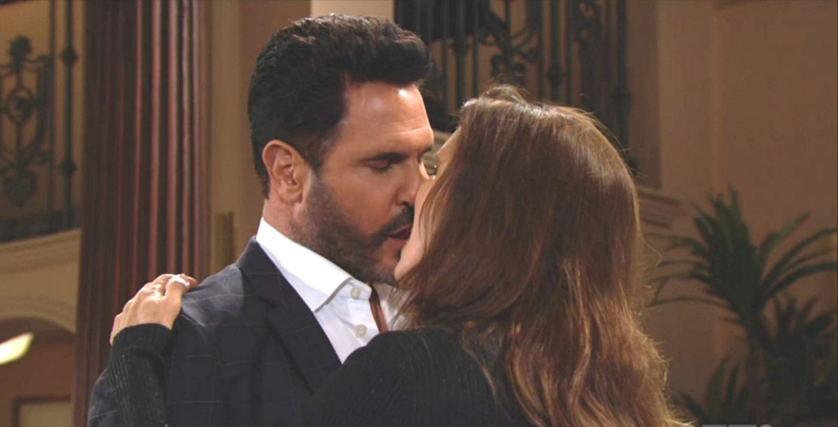 bold and the beautiful spoilers bill spencer is kissing sheila carter wearing a sharp looking suit