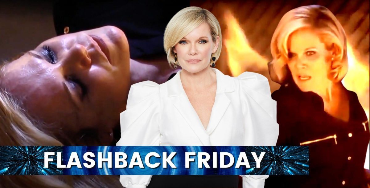 maura west glam shot plus as ava jerome unconscious as well as surrounded by fire