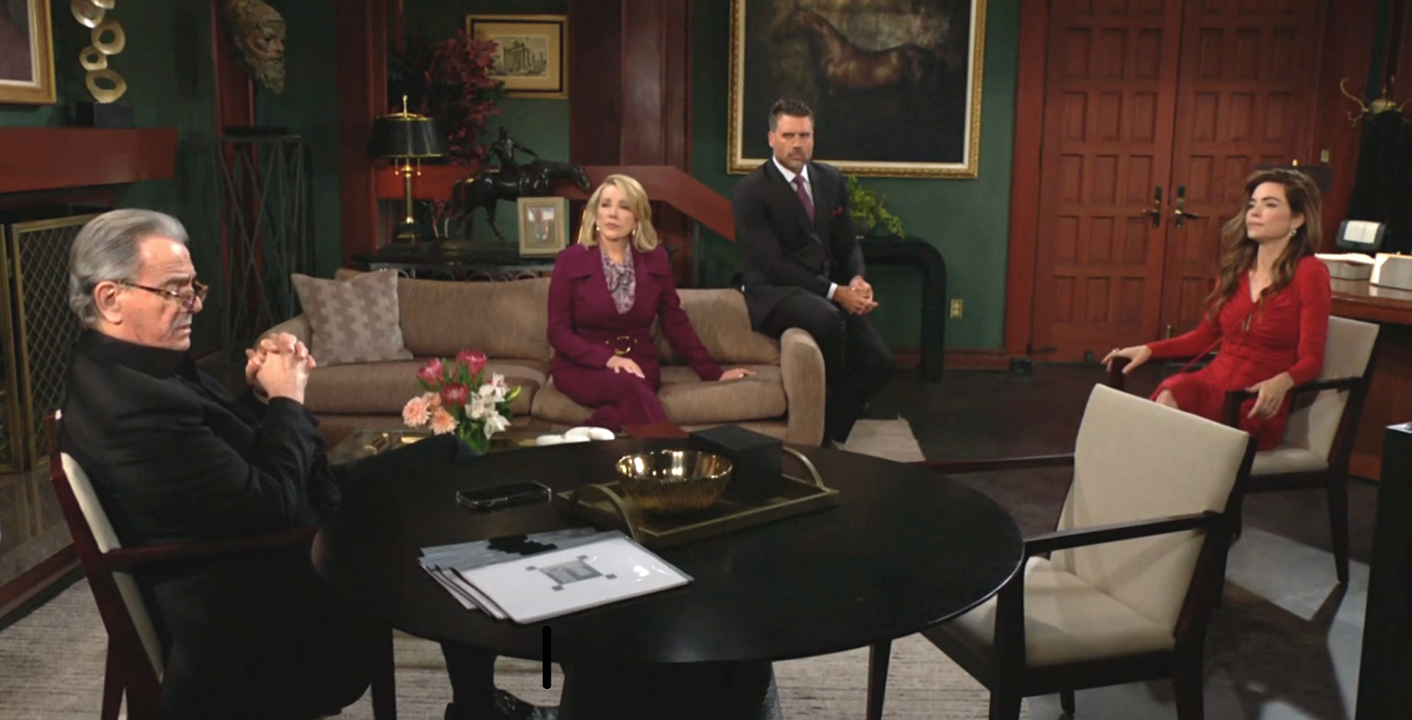 young and the restless recap victoria newman has her family in her ceo office at newman enterprises