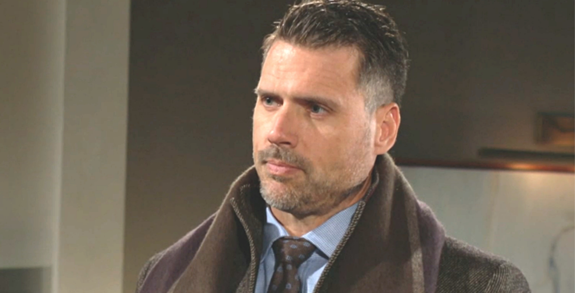 young and the restless spoilers nick newman looking dapper in a suit with a blue shirt