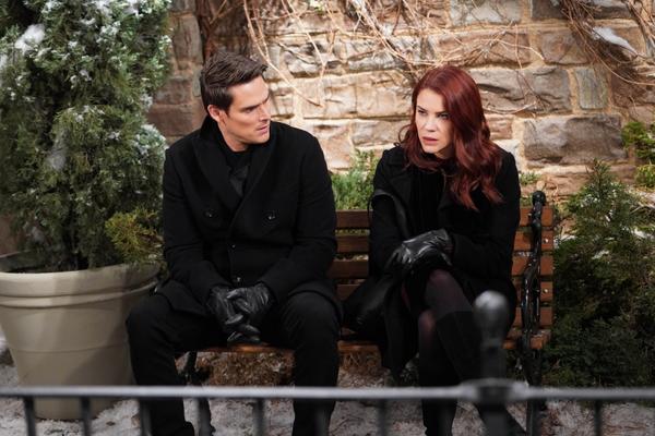 adam and sally spectra talk about their baby at the park on young and the restless.