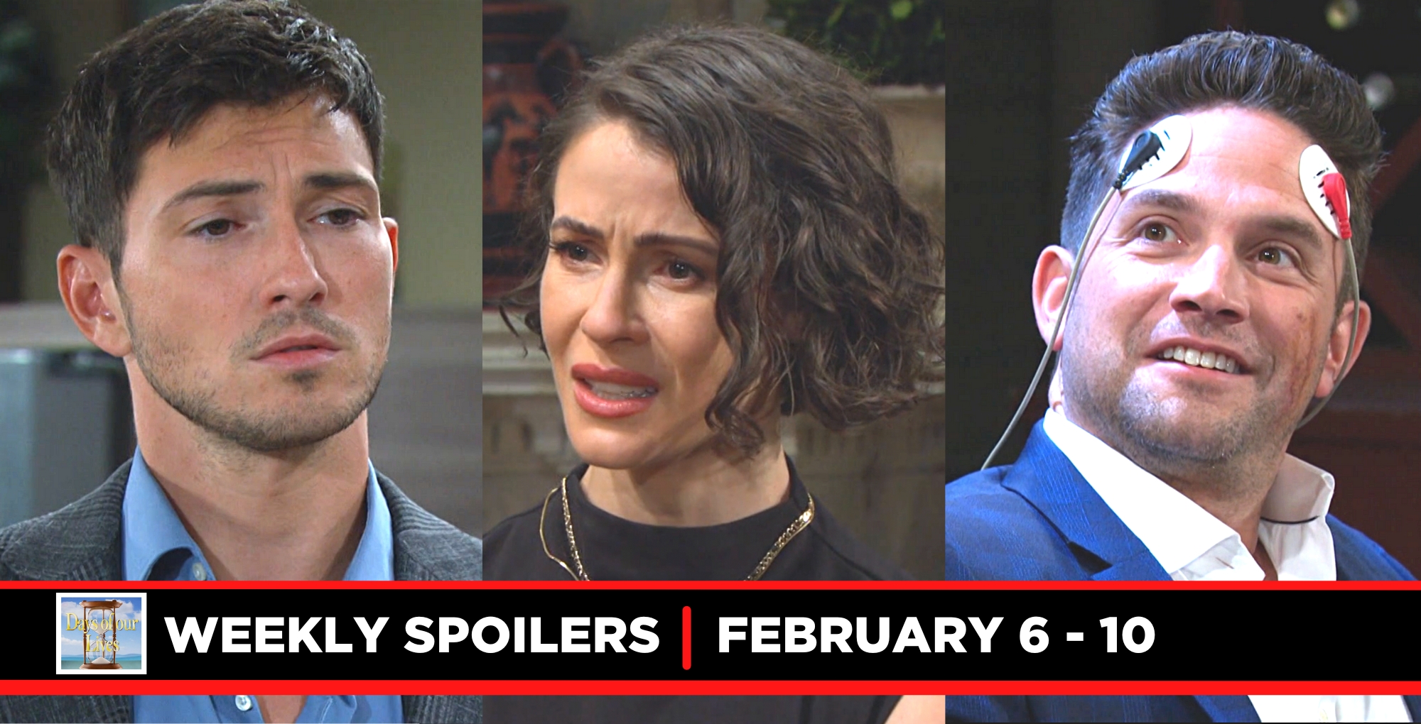 days of our lives spoilers for the week of February 6-February 10, 2023, three images alex, sarah, and stefan