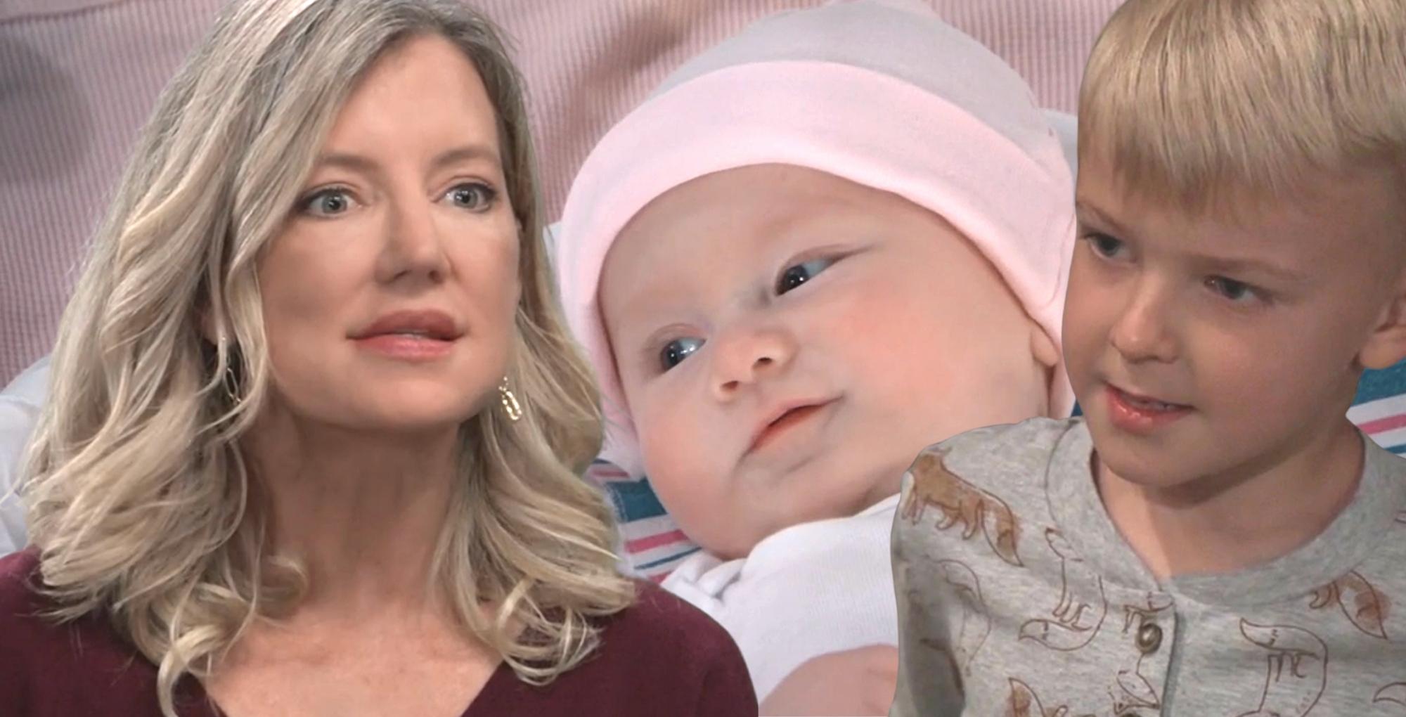 general hospital nina reeves eyes her grandchildren, wiley and the new baby