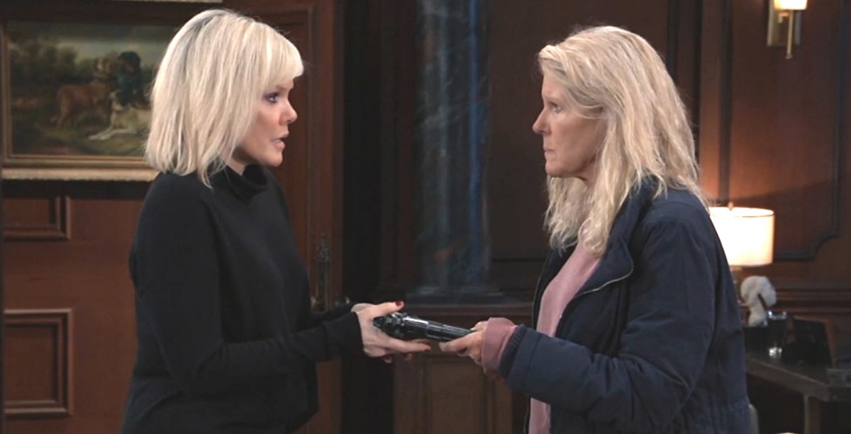 heather webber hands Ava a gun in general hospital recap for february 21, 2023