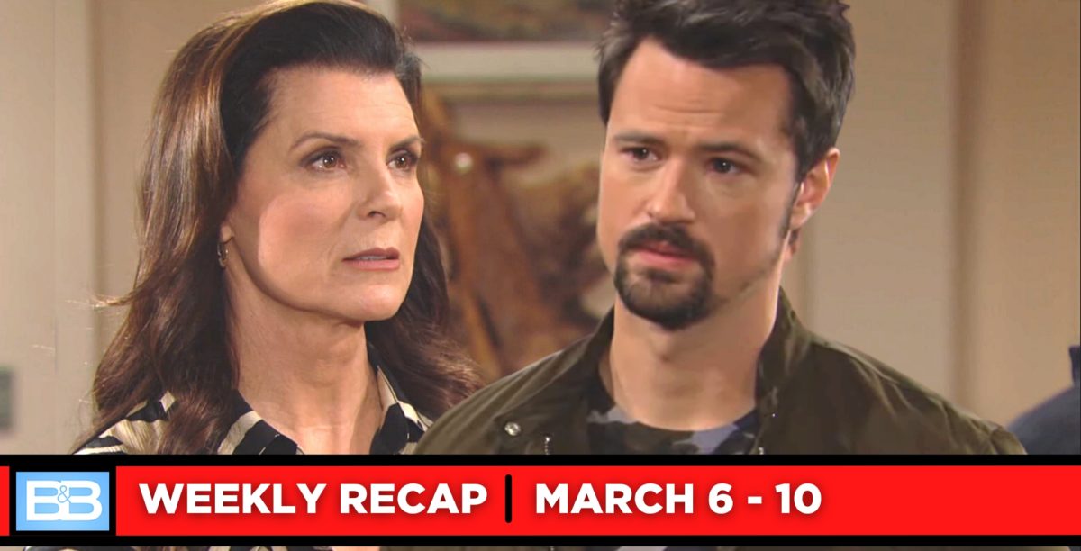 the bold and the beautiful recaps for march 6-march 10, 2023, two images sheila and thomas