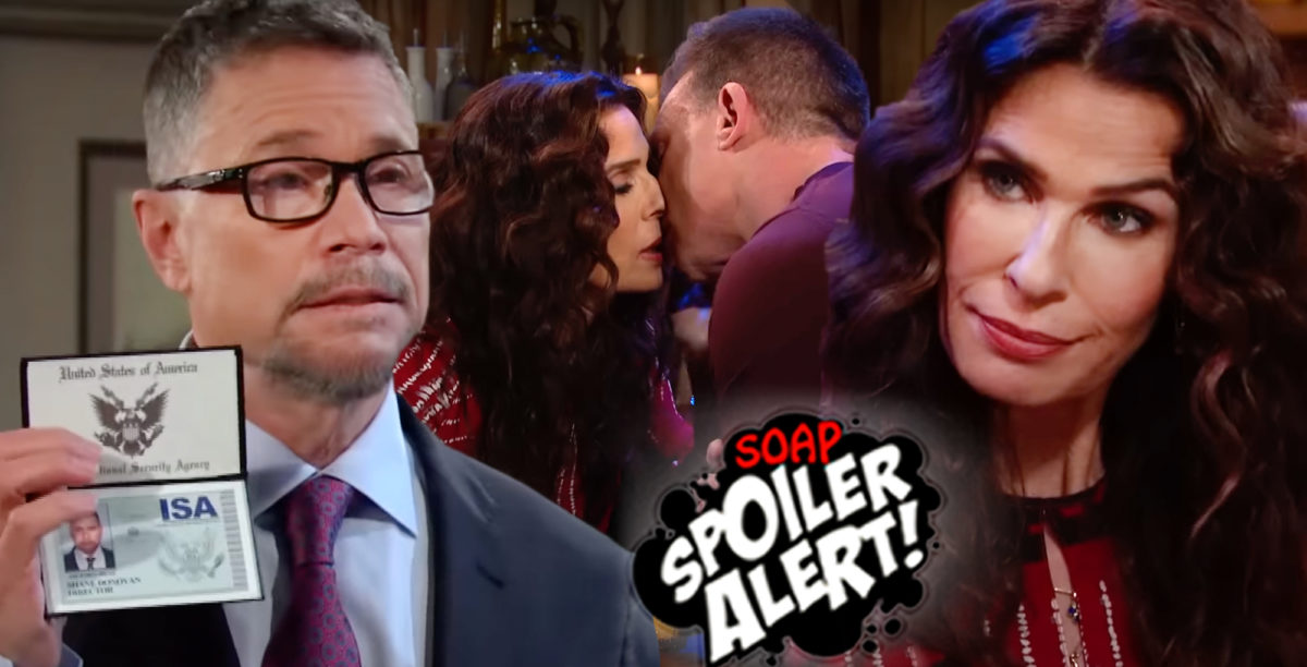 days of our lives spoilers video promo collage has bo undercover as shane, hope kissing harris, and hope alone