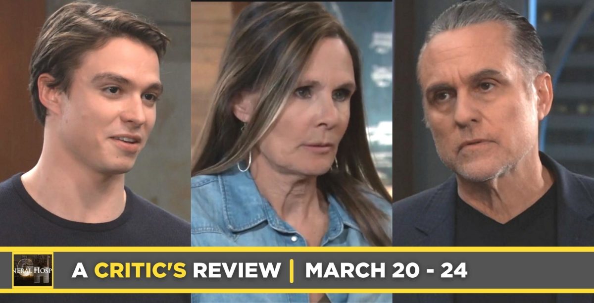 general hospital critic's review for march 20 – march 24, 2023, three images spencer, lucy, sony