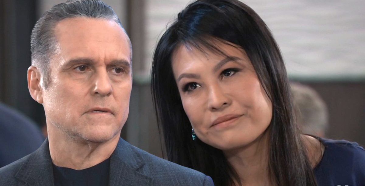 general hospital sonny corinthos and selina wu stare at each other