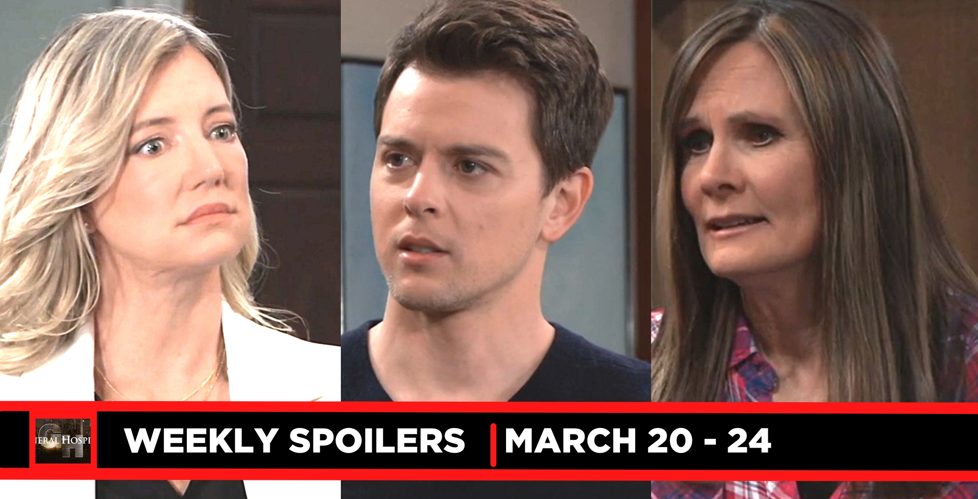 general hospital spoilers for march 20 – march 24, 2023, three images nina, michael, and lucy