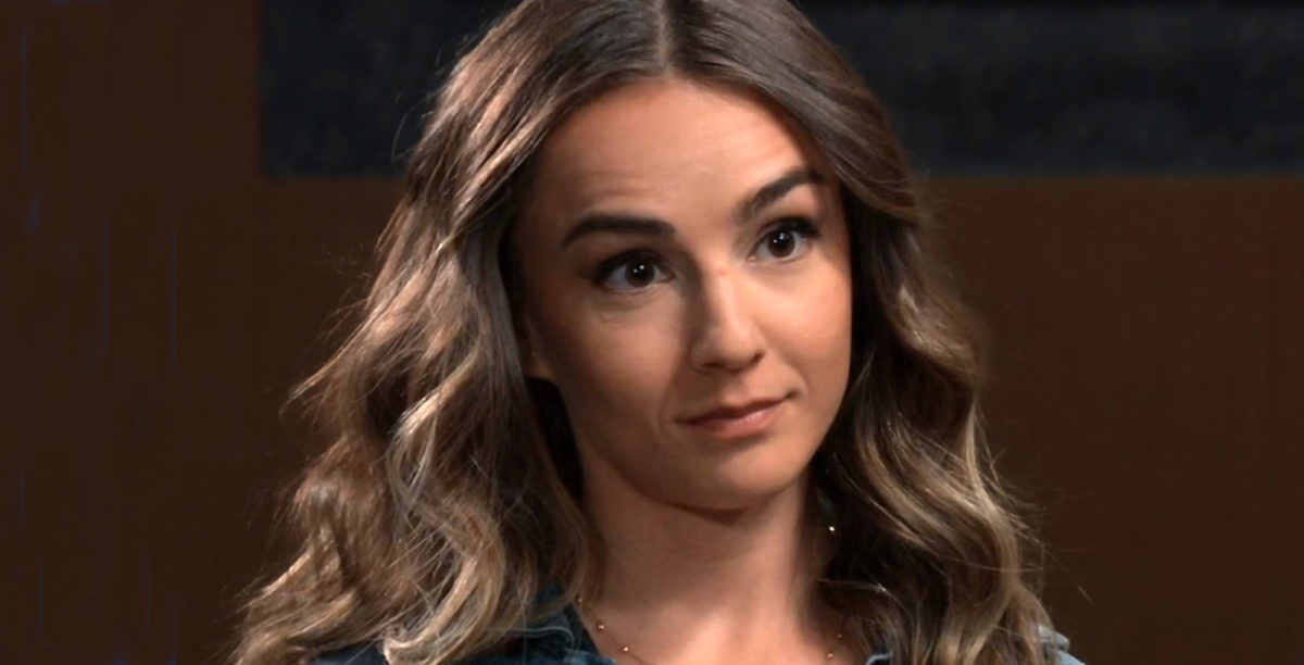 kristina corinthos on general hospital with a smirk at sonny's penthouse