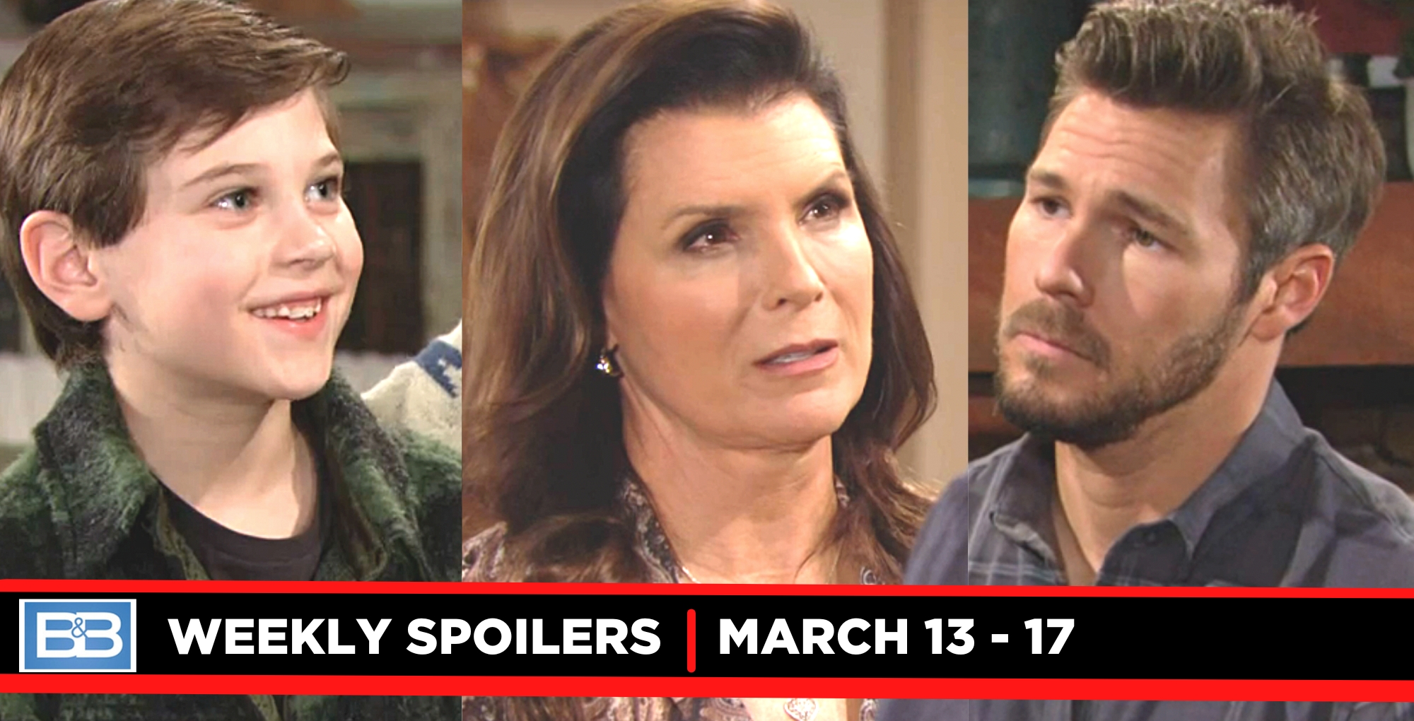 bold and the beautiful spoilers for the week trio of images, douglas, sheila, and liam