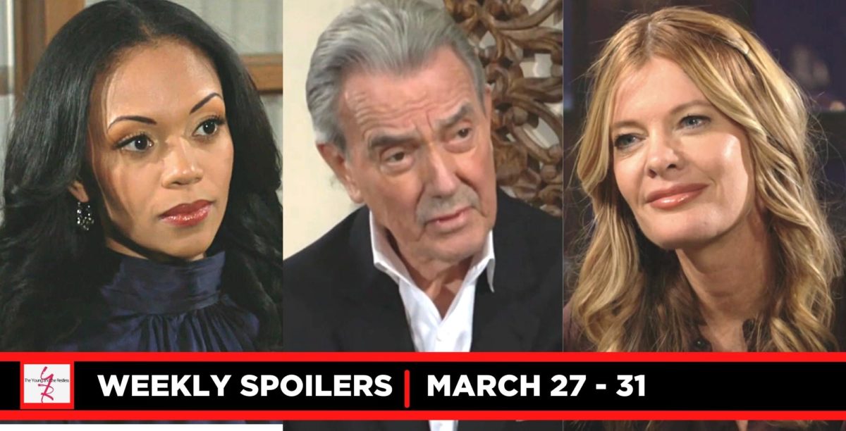 the young and the restless spoilers for march 27 – march 31, 2023, three images amanda, victor, phyllis