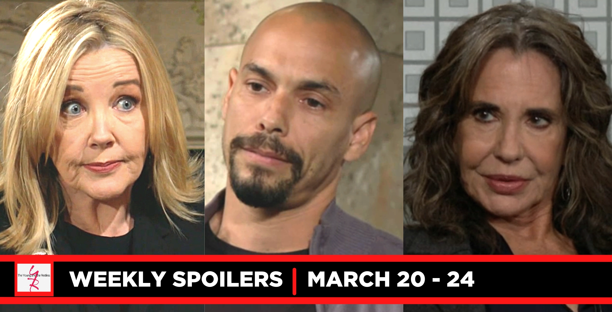the young and the restless spoilers for march 20 – march 24, 2023, three images nikki, devon, and jill