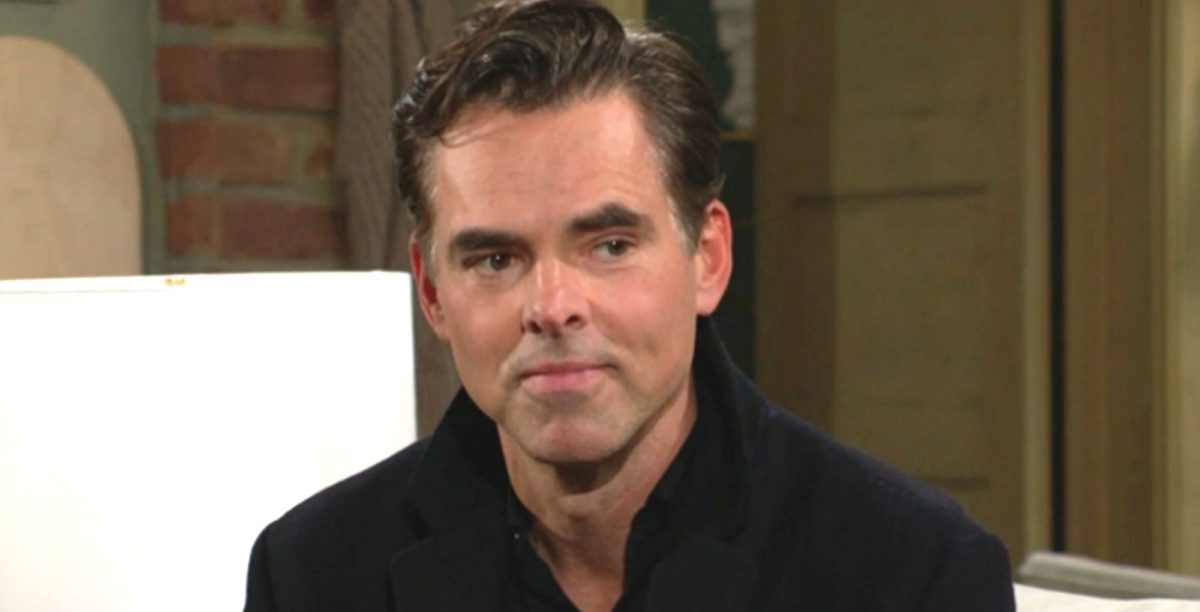young and the restless billy abbott is smiling as he looks ready to change his mind