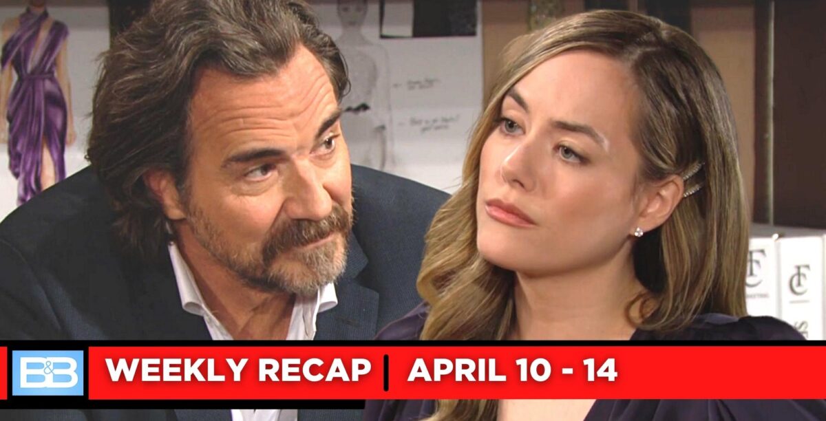 the bold and the beautiful recaps for april 10 - 14, 2023, two images ridge and hope