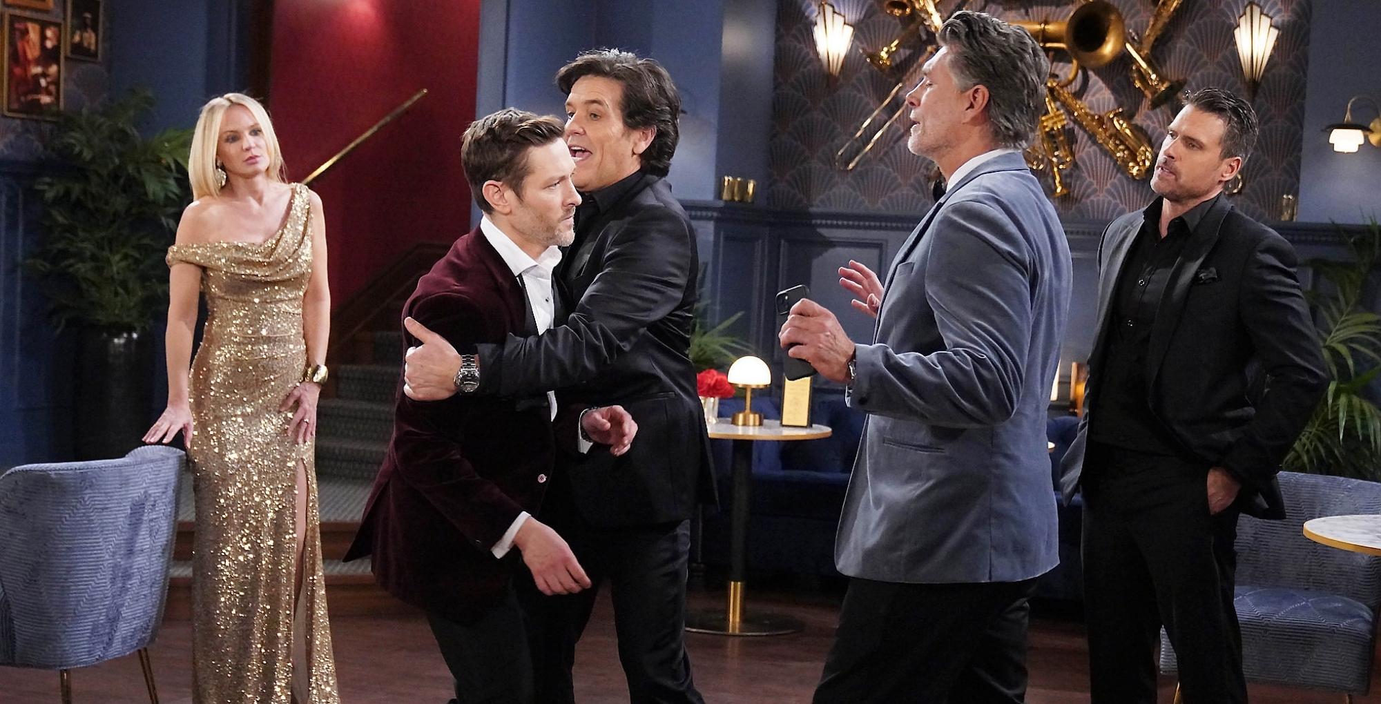 daniel romalotti attacks jeremy in the young and the restless recap for april 4, as danny holds him back and sharon watches