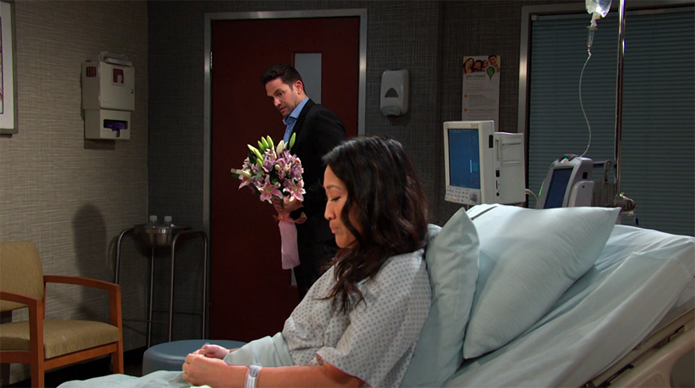 days of our lives recap for wednesday, april 19, 2023, stefan brought melinda flowers.