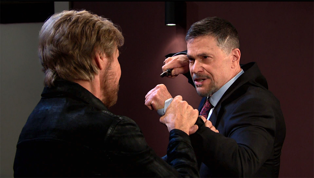 days of our lives recap for monday, april 10, 2023, has bo pulling a knife on steve johnson