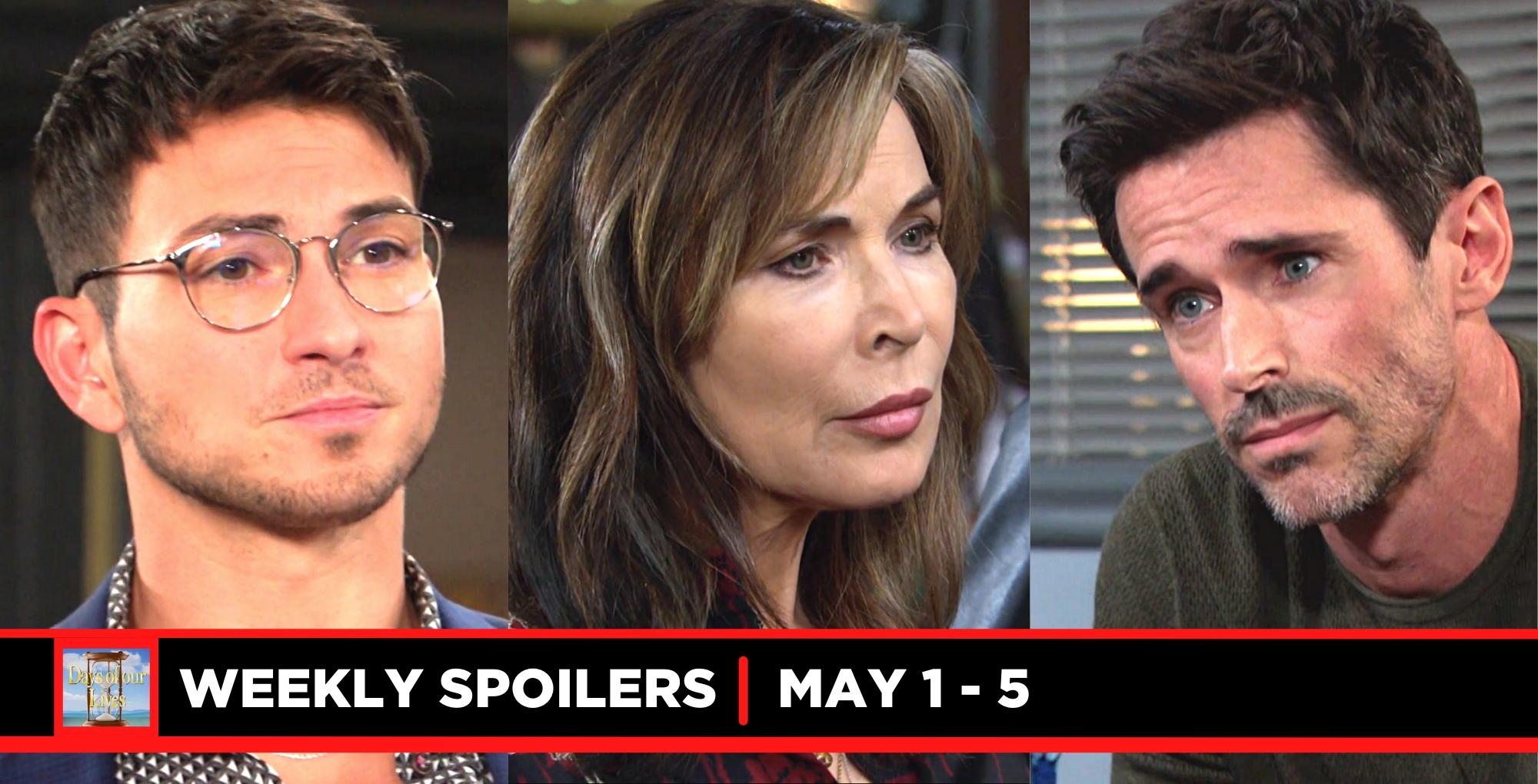 days of our lives spoilers for may 1 – may 5, 2023, three images alex, kate, and shawn