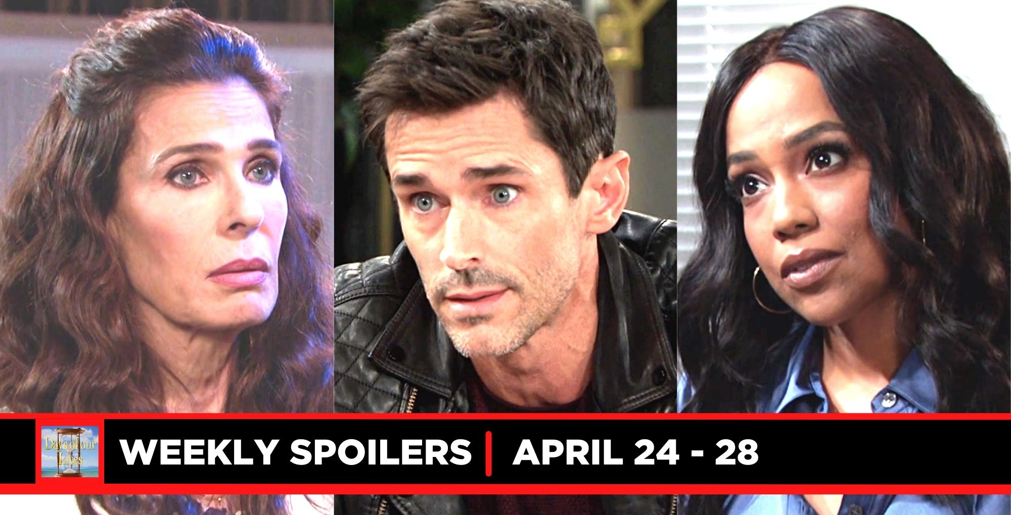 days of our lives spoilers for april 24 – april 28, 2023, three images hope, shawn, and jada.