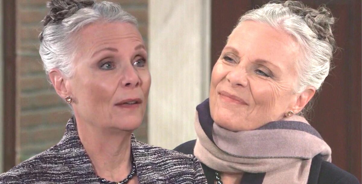tracy quartermaine is back on general hospital, double images of her.