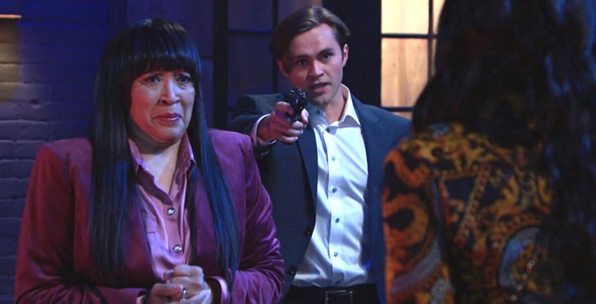 days of our lives recap for friday, may 19, 2023, chanel dupree staring at paulina and a gun totting colin.