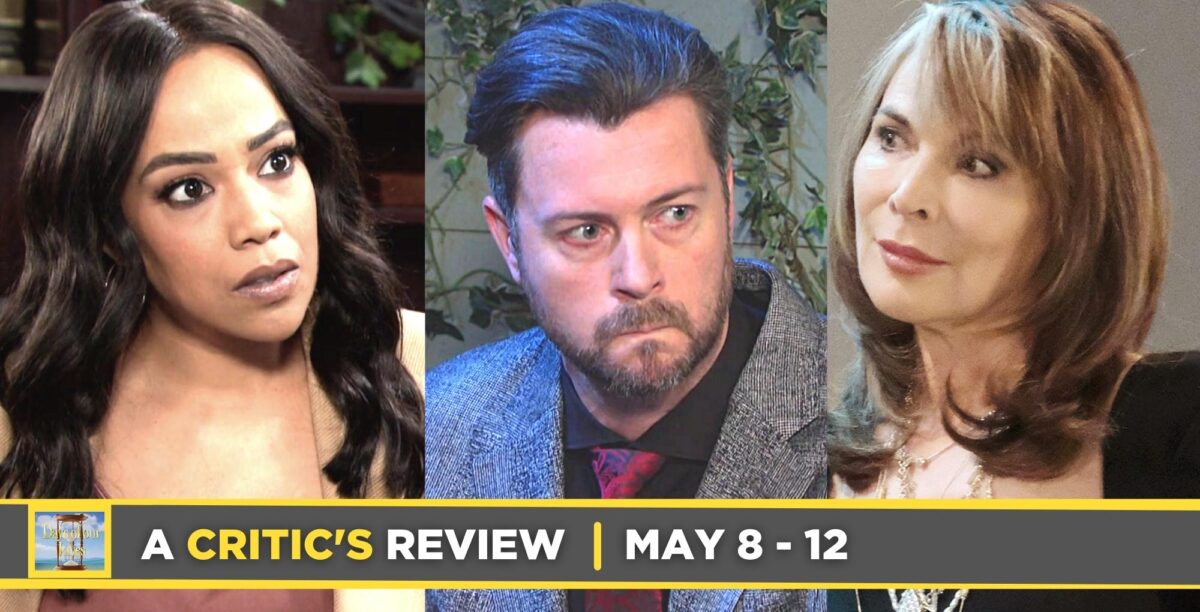 days of our lives critic's review for may 8 – may 12, 2023, three images jada, ej, and kate.