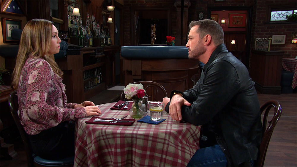 days of our lives recap for wednesday, may 3, 2023, has gwen with brady at the pub.