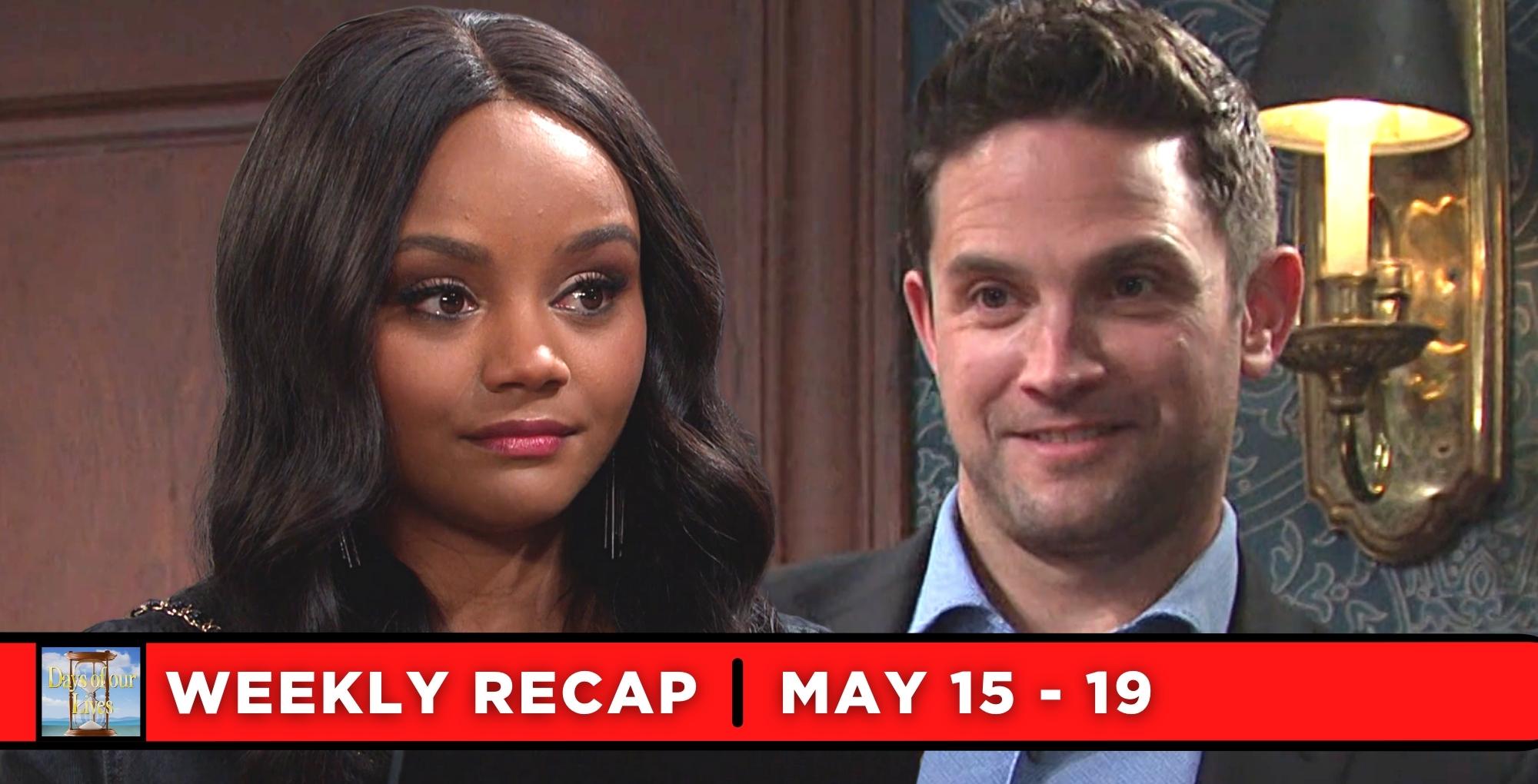 days of our lives recaps for may 15 – may 19, 2023, two images chanel and stefan