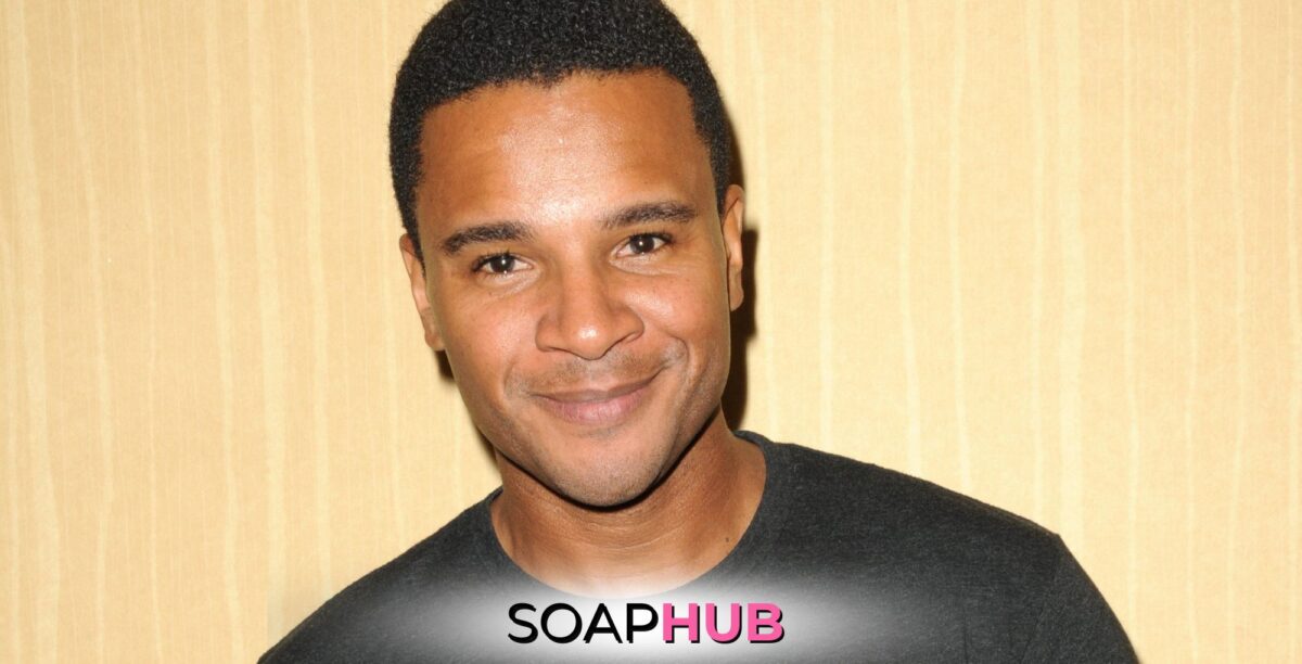General Hospital's Marc Anthony Samuel with the Soap Hub logo.