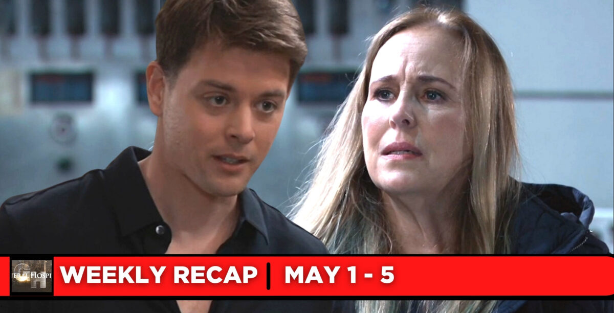 general hospital recaps for may 1 – may 5, 2023, two images michael and laura.
