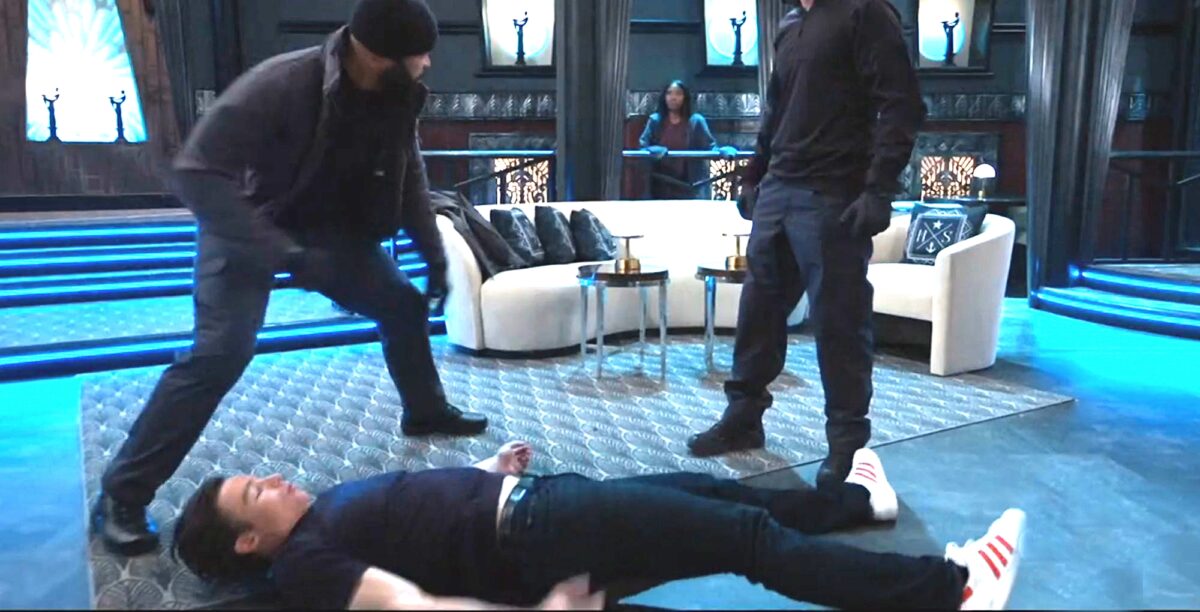 general hospital spoilers for may 3, 2023, has trina trying to rescue spencer, who is knocked out.