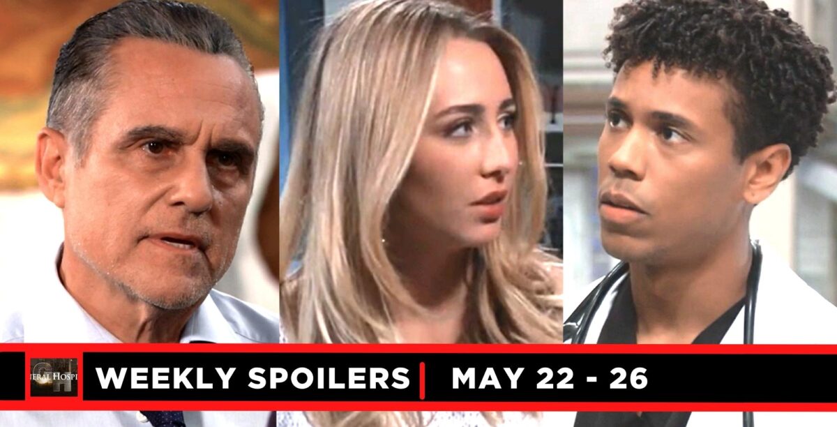 general hospital spoilers for may 22 – may 26, 2023, three images sonny, josslyn, and tj.