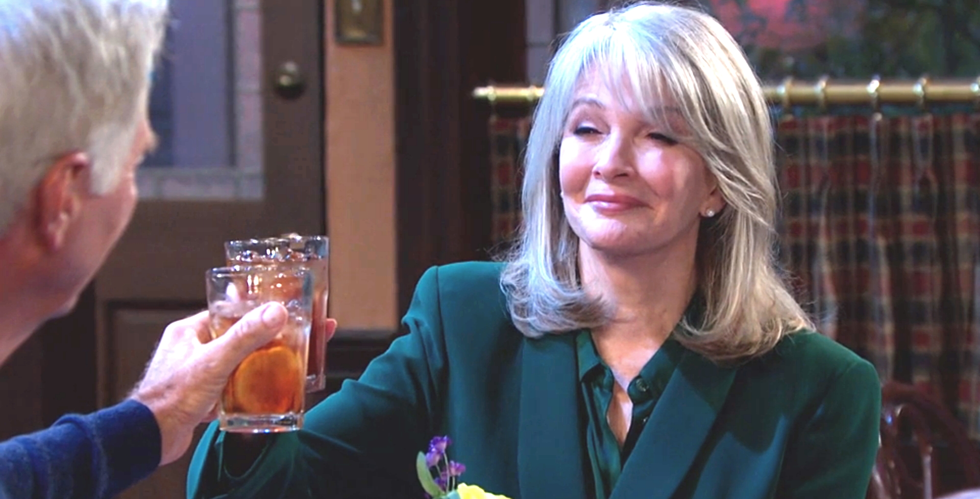 days of our lives recap for friday, may 12, 2023, marlena evans black toasting with her husband john.