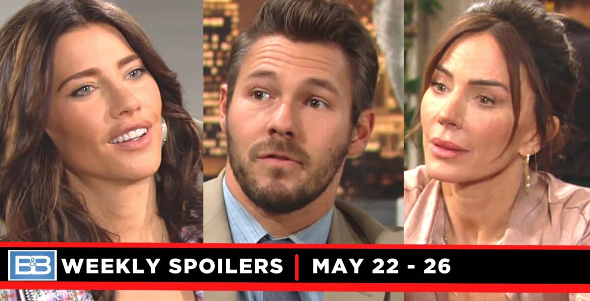 the bold and the beautiful spoilers for may 22 – may 26, 2023, steffy, liam, and taylor.