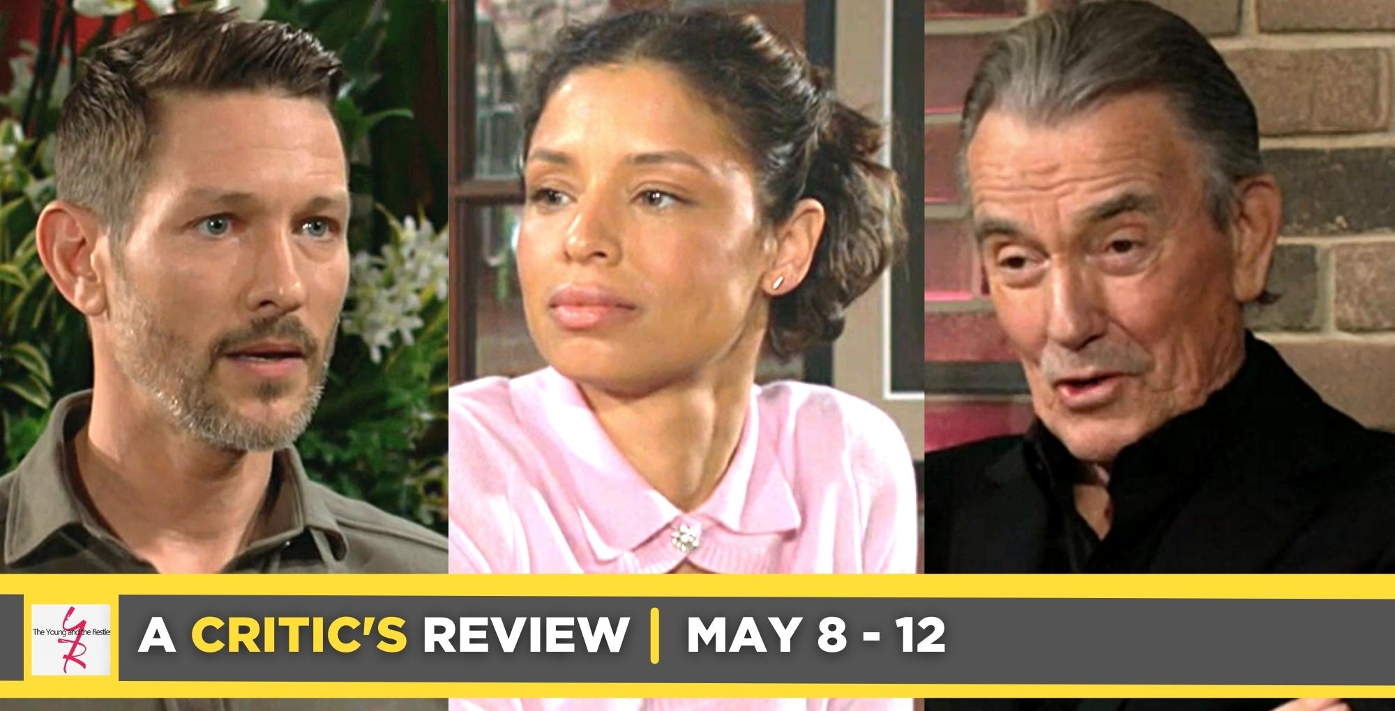 the young and the restless critic's review for may 8 – may 12, 2023, three images daniel, elena, and victor.