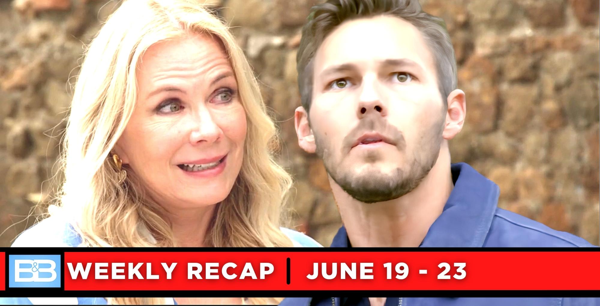 the bold and the beautiful recaps for june 19 – june 23, 2023, two images brooke and liam.