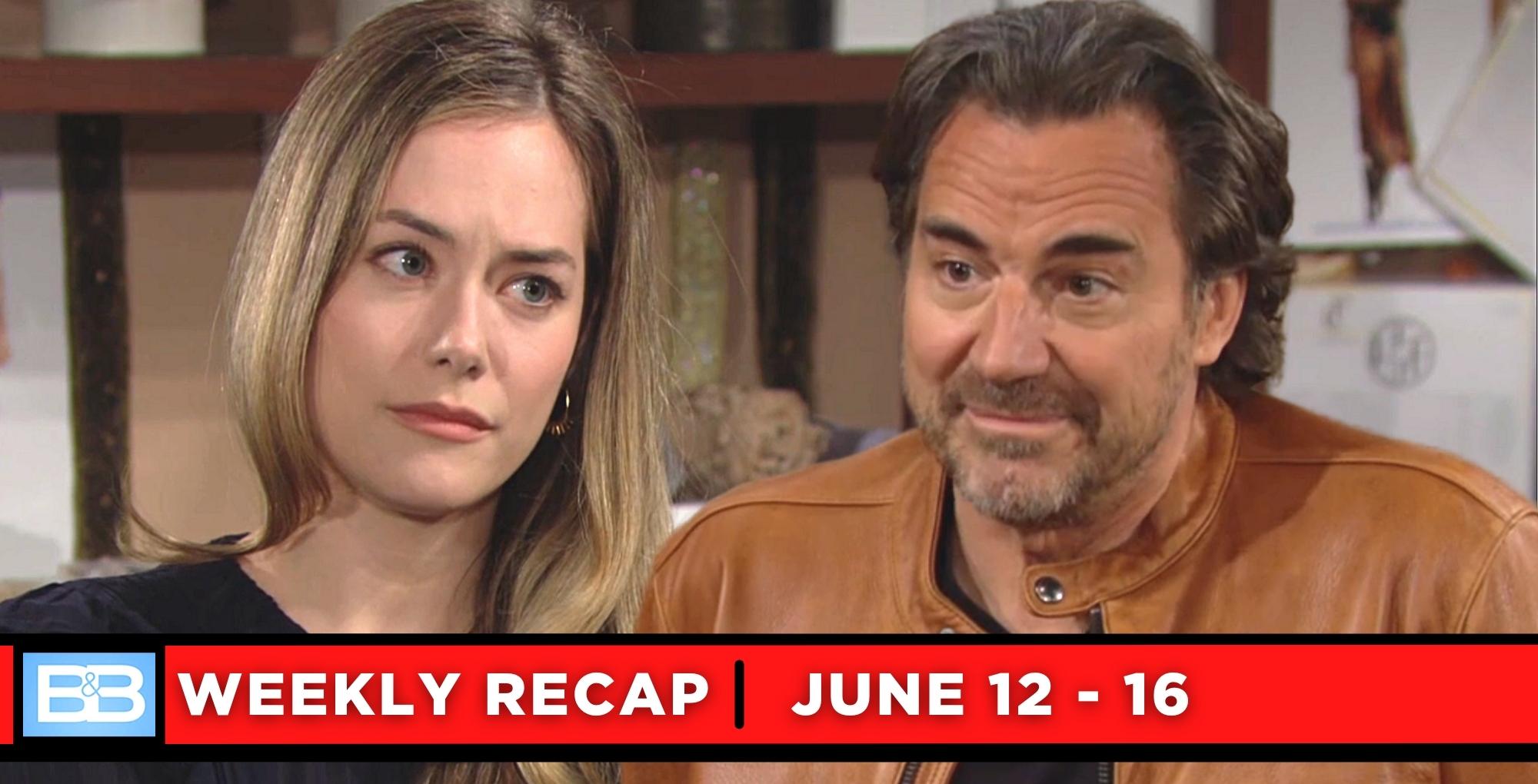 the bold and the beautiful recaps for june 12 – june 16, 2023, two images hope and ridge.
