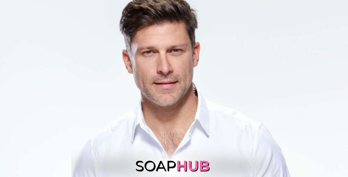 Days of our Lives Greg Vaughan with the Soap Hub logo.