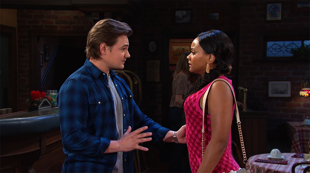 days of our lives recap for wednesday, june 7, 2023, has johnny and chanel talking at the pub.