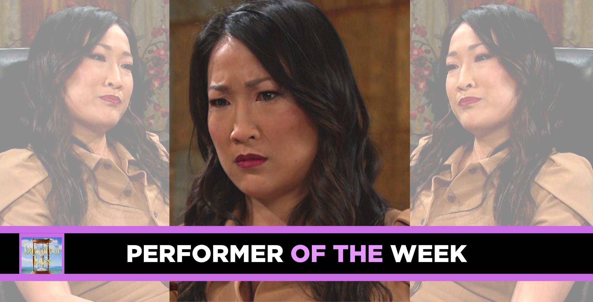 tina huang as melinda trask is days of our lives performer the week.