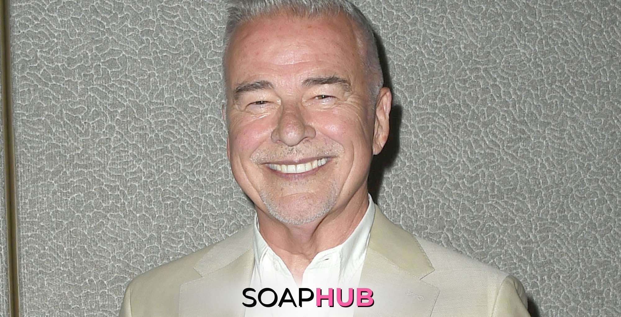 Soap veteran Ian Buchanan with the Soap Hub logo.