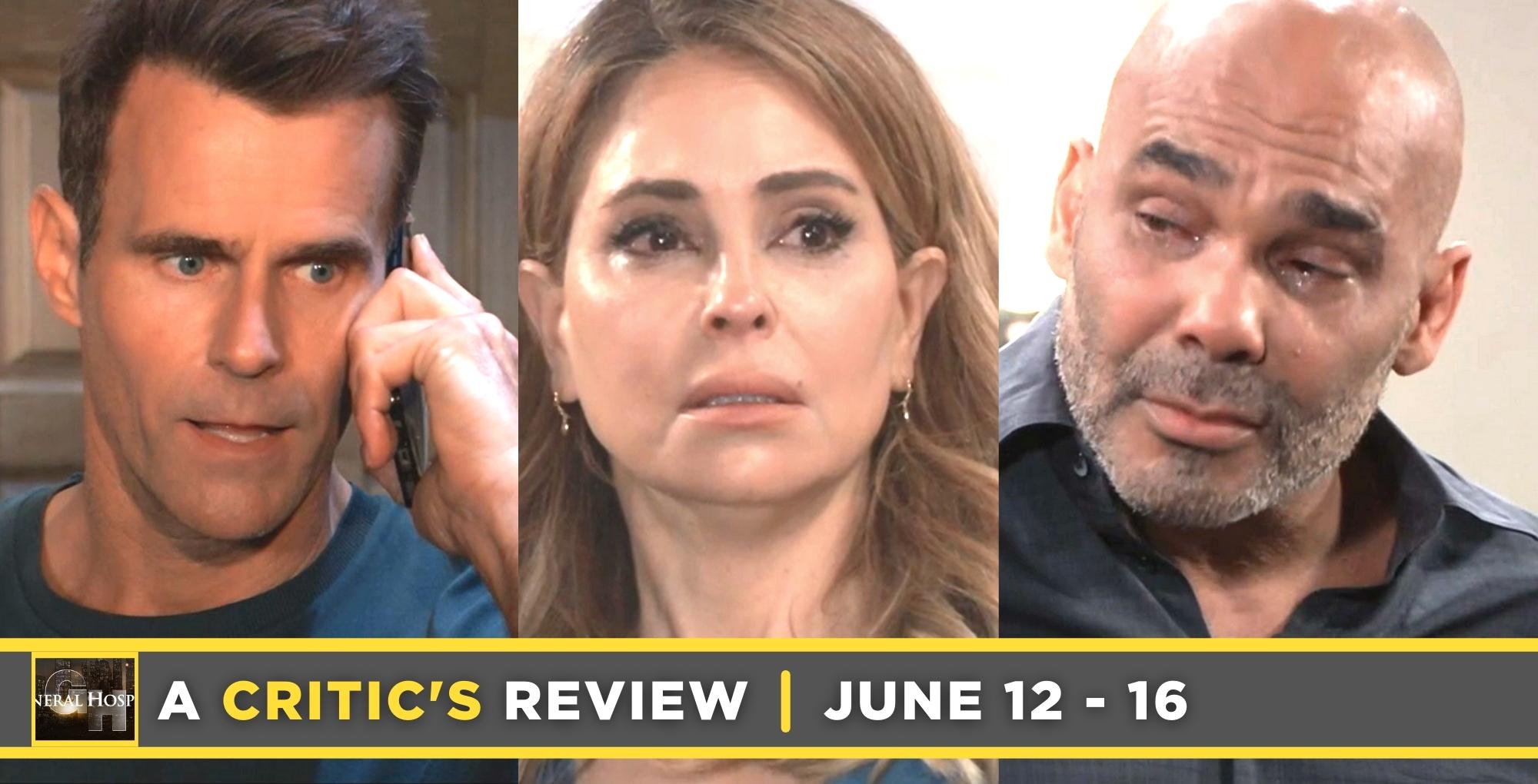general hospital critic's review for june 12 – june 16, 2023, three images drew, olivia, taggert.